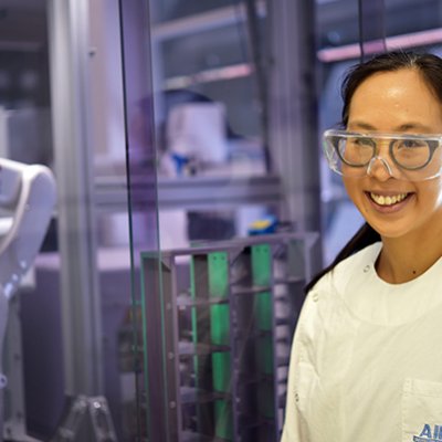 Associate Professor Jess Mar in the lab at The University of Queensland’s Australian Institute for Bioengineering and Nanotechnology